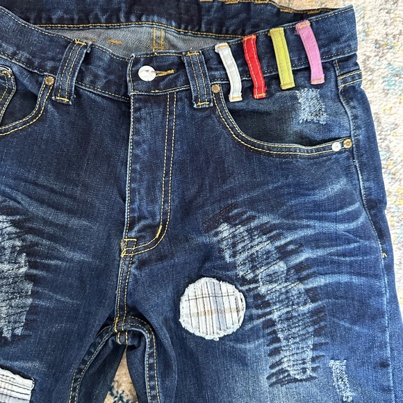 VINTAGE PATCHWORK SEXTY7REDD STRAIGHTLEG JEANS!!!! - Picture 5 of 9